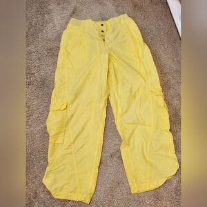 Free People Movement Yellow Cargo Pants (Large)